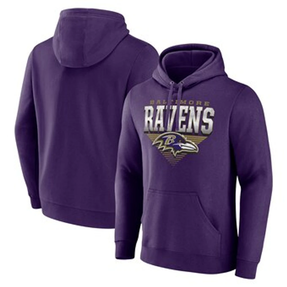 Men's Fanatics Purple Baltimore Ravens Geometric Chrome Pullover Hoodie