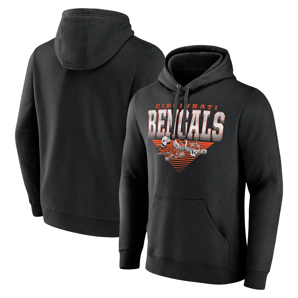 Men's Fanatics Black Cincinnati Bengals Geometric Chrome Pullover Hoodie