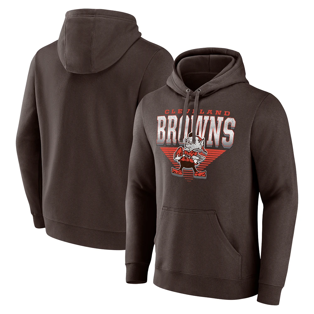 Men's Fanatics Brown Cleveland Browns Geometric Chrome Pullover Hoodie