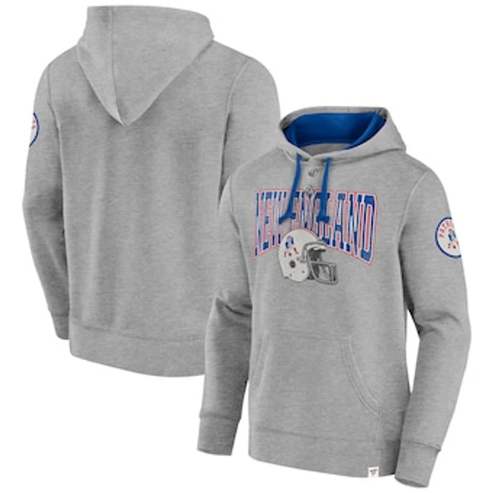 Men's Fanatics  Heather Gray New England Patriots Label Maker Pullover Hoodie