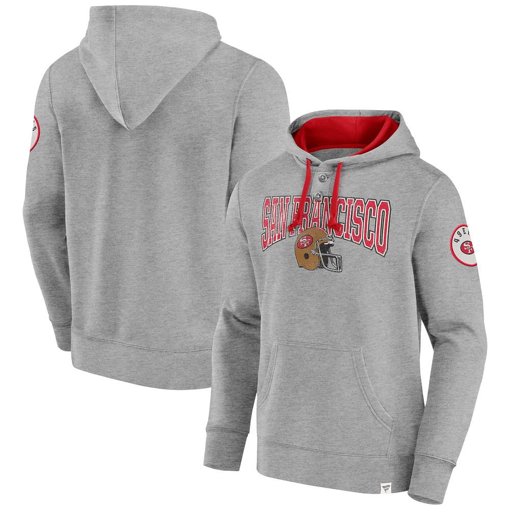 Men's Fanatics  Heather Gray San Francisco 49ers Label Maker Pullover Hoodie