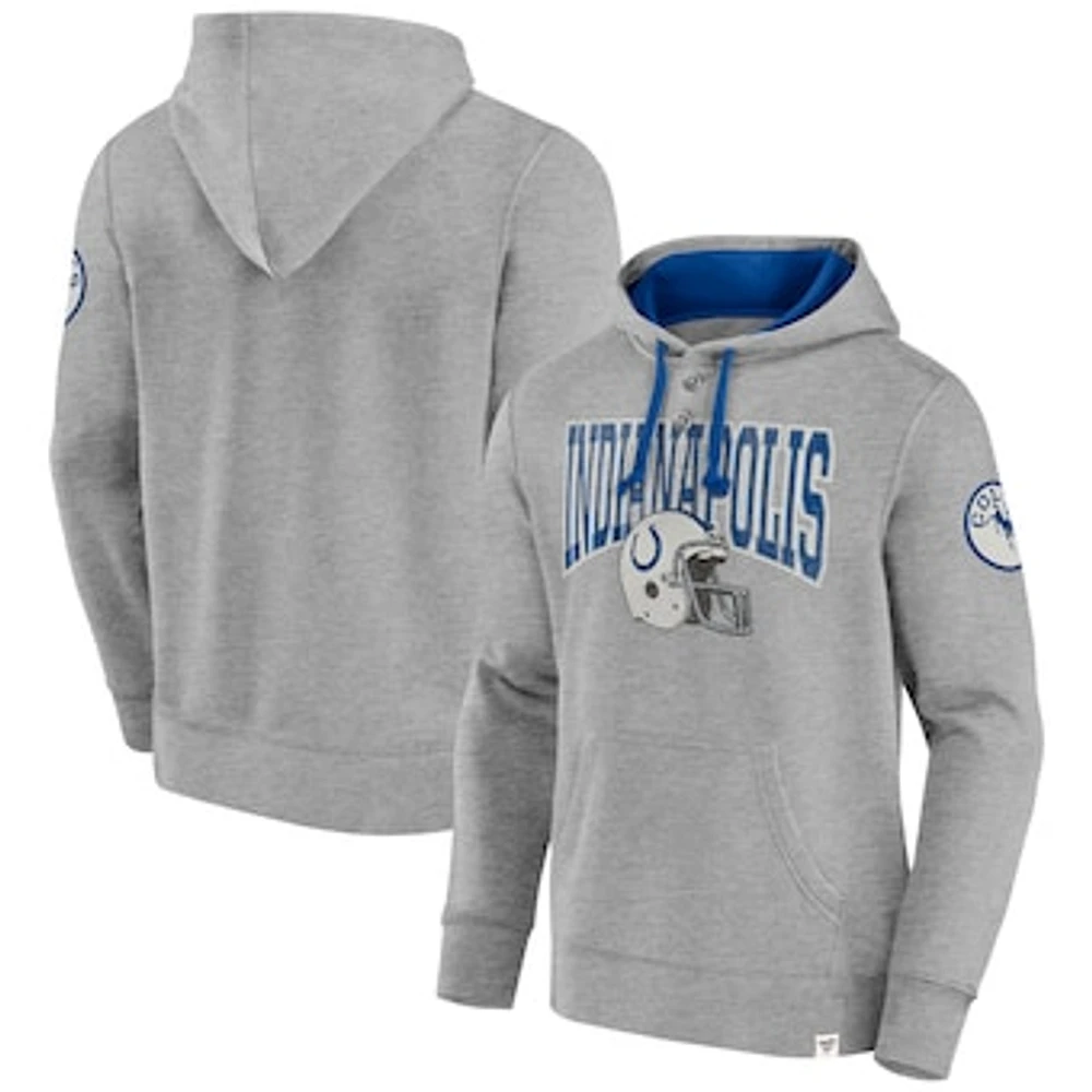 Men's Fanatics  Heather Gray Indianapolis Colts Label Maker Pullover Hoodie