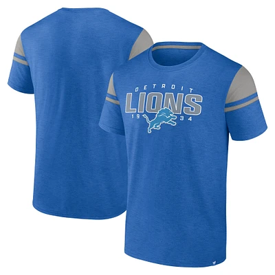 Men's Fanatics Blue Detroit Lions Old School Play Slub T-Shirt