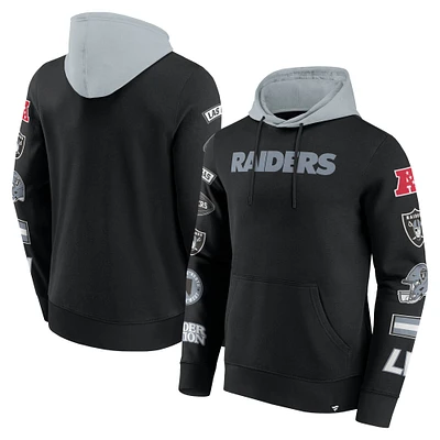 Men's Fanatics  Black/Gray Las Vegas Raiders Patched Out Pullover Hoodie