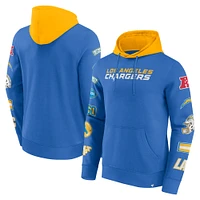 Men's Fanatics  Powder Blue/Gold Los Angeles Chargers Patched Out Pullover Hoodie