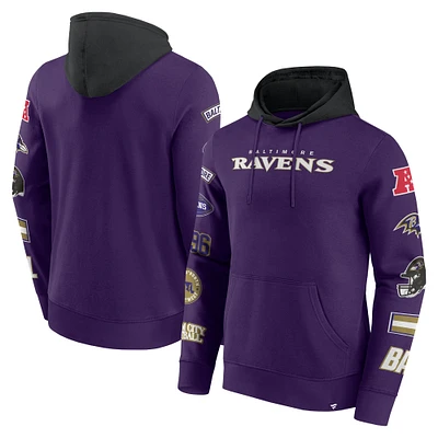 Men's Fanatics  Purple/Black Baltimore Ravens Patched Out Pullover Hoodie