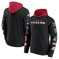 Men's Fanatics  Black/Red Atlanta Falcons Patched Out Pullover Hoodie