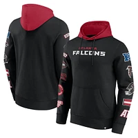 Men's Fanatics  Black/Red Atlanta Falcons Patched Out Pullover Hoodie