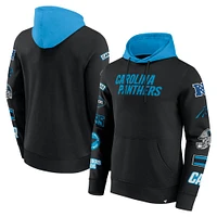 Men's Fanatics  Black/Blue Carolina Panthers Patched Out Pullover Hoodie