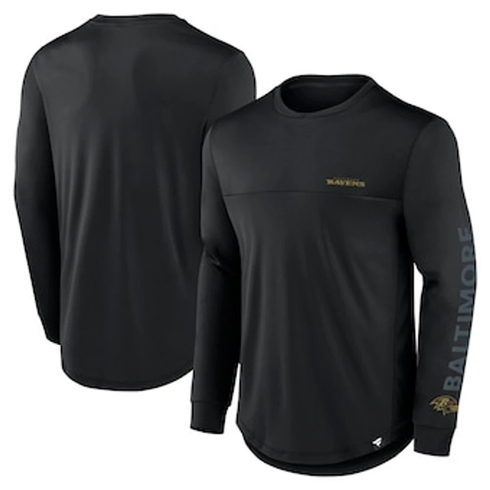 Men's Fanatics Black Baltimore Ravens Blackout Long Sleeve T-Shirt