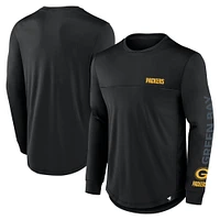 Men's Fanatics Black Green Bay Packers Blackout Long Sleeve T-Shirt