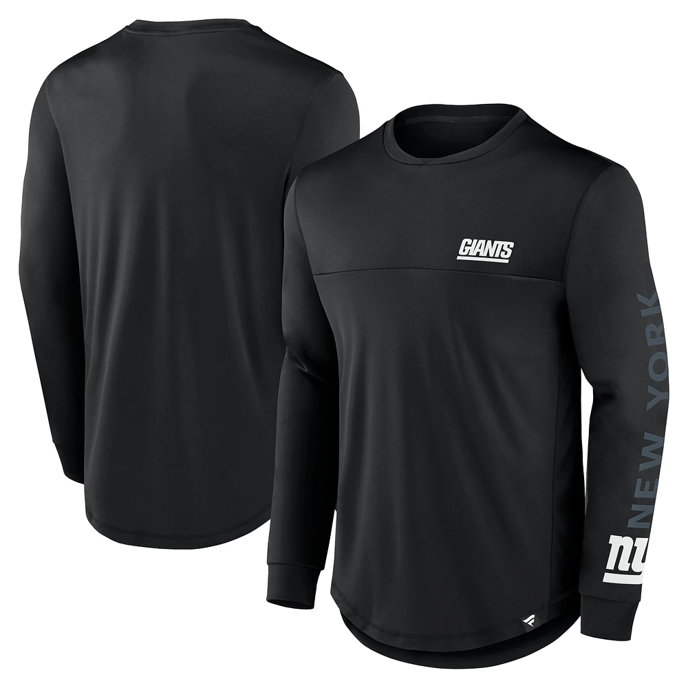 Men's Fanatics Black New York Giants Blackout Long Sleeve T-Shirt