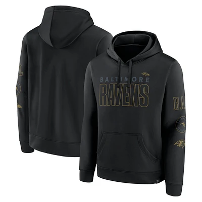 Men's Fanatics Black Baltimore Ravens Blackout Pullover Hoodie