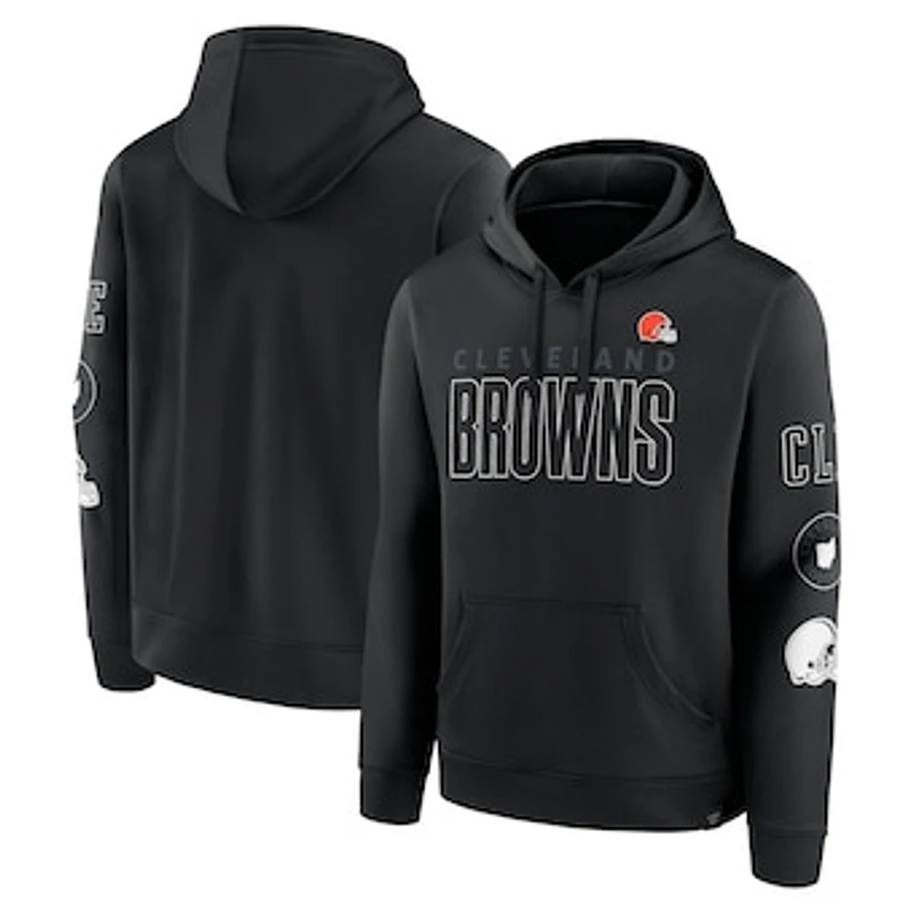 Men's Fanatics Black Cleveland Browns Blackout Pullover Hoodie