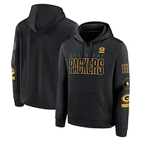 Men's Fanatics Black Green Bay Packers Blackout Pullover Hoodie