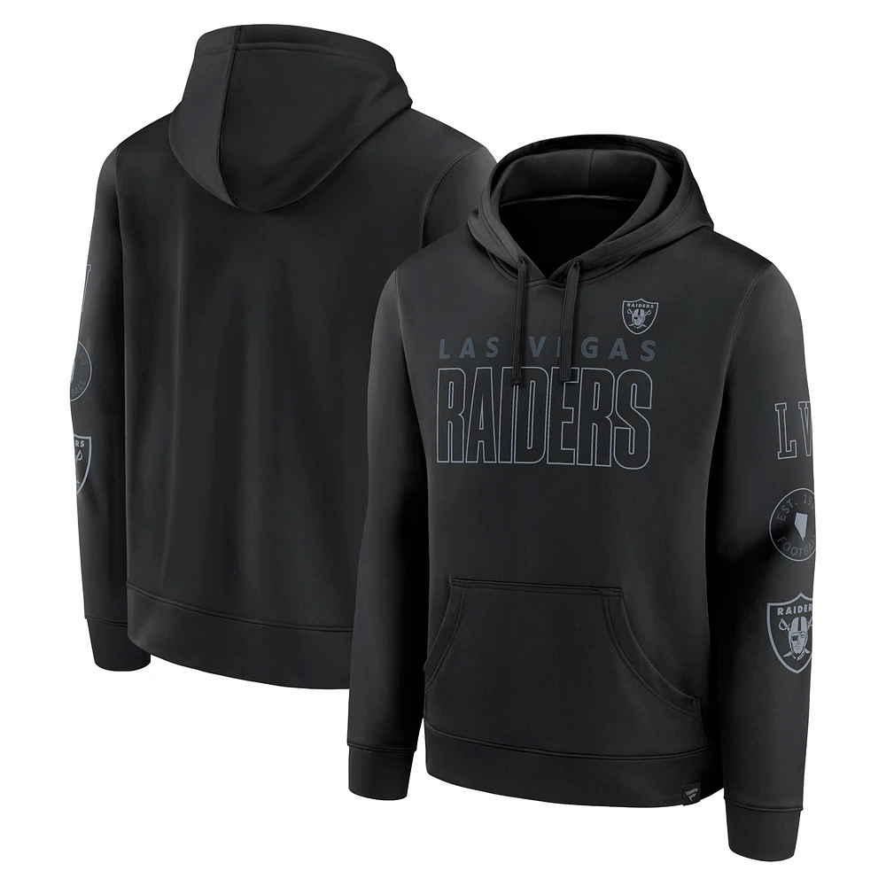 Men's Fanatics Black Las Vegas Raiders Blackout Pullover Hoodie