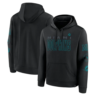 Men's Fanatics Black Miami Dolphins Blackout Pullover Hoodie