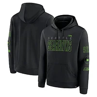 Men's Fanatics Black Seattle Seahawks Blackout Pullover Hoodie