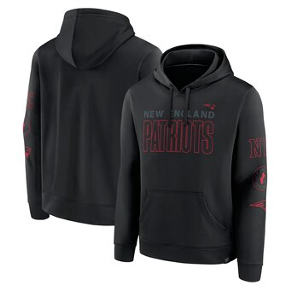 Men's Fanatics Black New England Patriots Blackout Pullover Hoodie