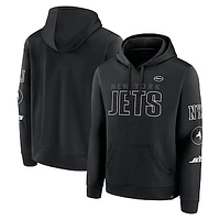 Men's Fanatics Black New York Jets Blackout Pullover Hoodie