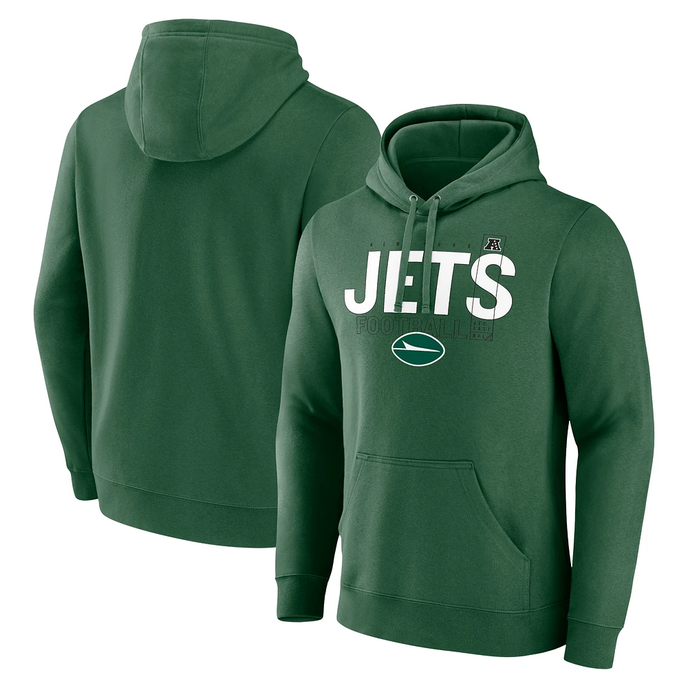 Men's Fanatics Green New York Jets Pylon Outline Pullover Hoodie