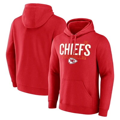 Men's Fanatics Red Kansas City Chiefs Pylon Outline Pullover Hoodie