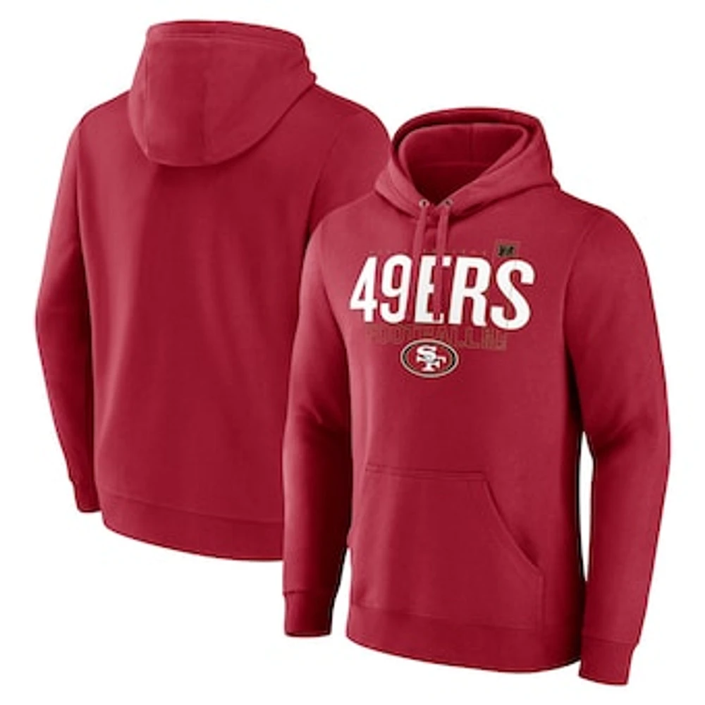 Men's Fanatics Scarlet San Francisco 49ers Pylon Outline Pullover Hoodie