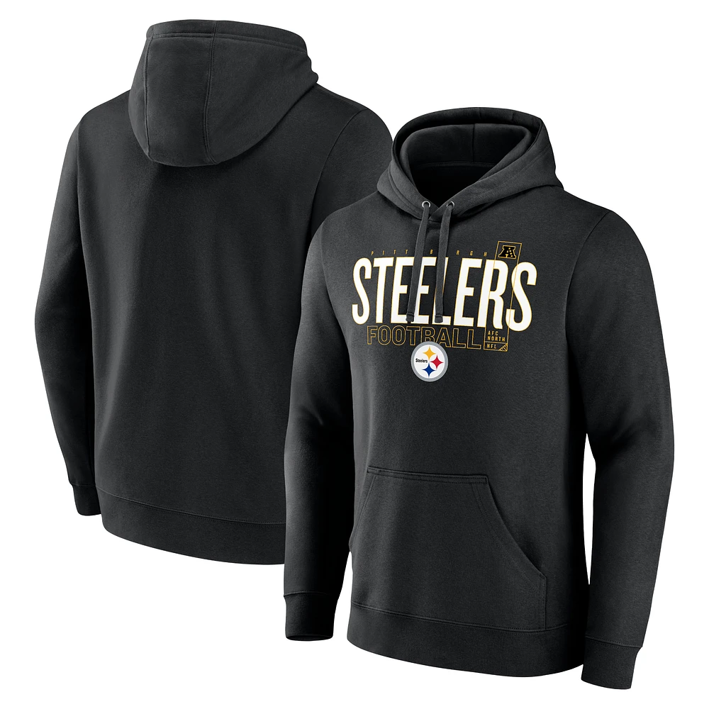 Men's Fanatics Black Pittsburgh Steelers Pylon Outline Pullover Hoodie