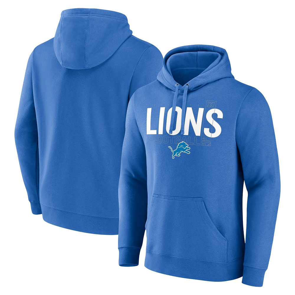 Men's Fanatics Blue Detroit Lions Pylon Outline Pullover Hoodie