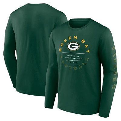 Men's Fanatics Green Green Bay Packers Stat Sheet Long Sleeve T-Shirt