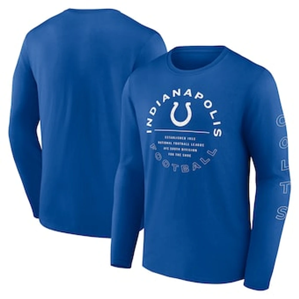 Men's Fanatics Royal Indianapolis Colts Stat Sheet Long Sleeve T-Shirt