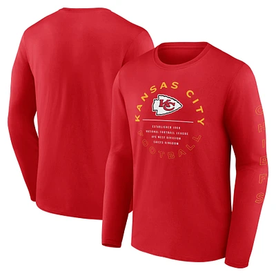 Men's Fanatics Red Kansas City Chiefs Stat Sheet Long Sleeve T-Shirt