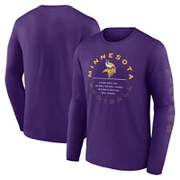 Men's Fanatics Purple Minnesota Vikings Stat Sheet Long Sleeve T-Shirt