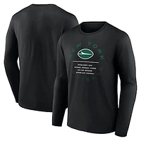 Men's Fanatics Black New York Jets Stat Sheet Long Sleeve T-Shirt