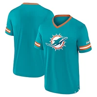 Men's Fanatics Aqua Miami Dolphins Stripe Stacking T-Shirt