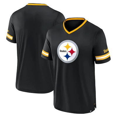 Men's Fanatics Black Pittsburgh Steelers Stripe Stacking T-Shirt