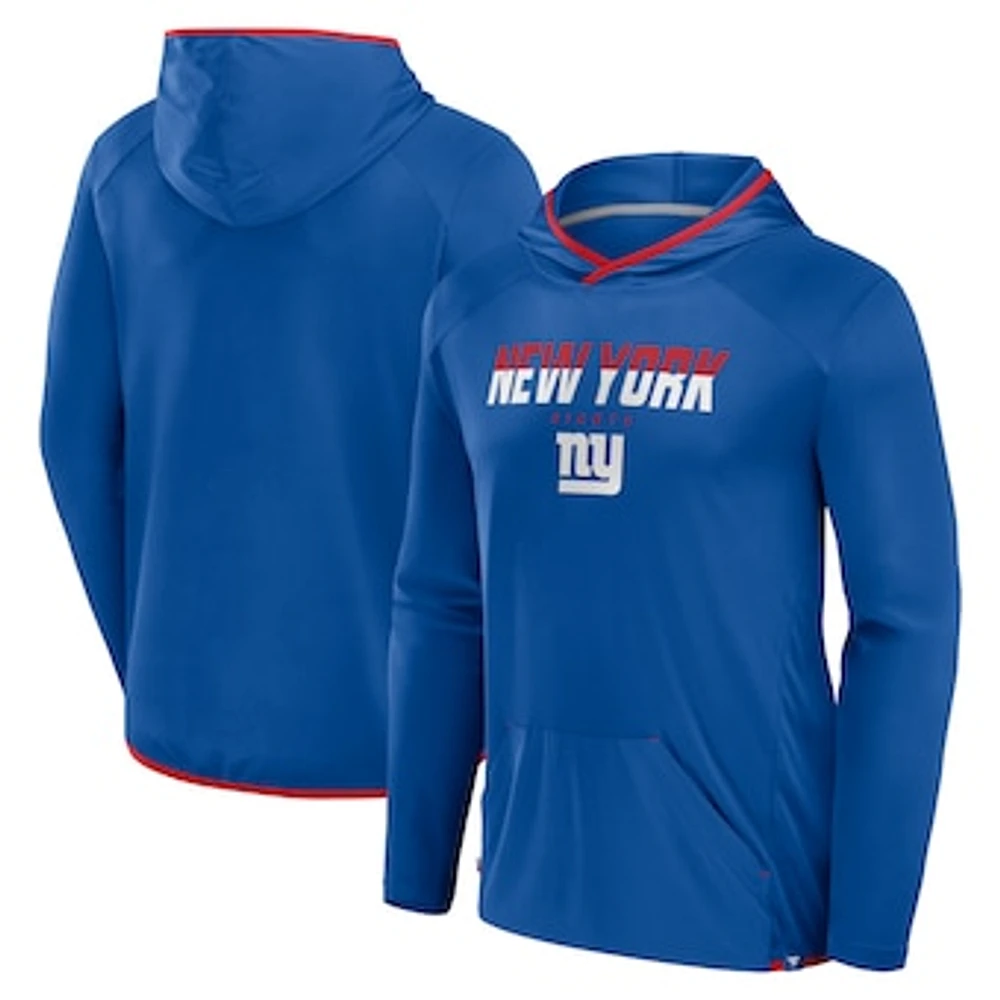 Men's Fanatics Royal New York Giants Transitional Defender Hoodie Long Sleeve T-Shirt