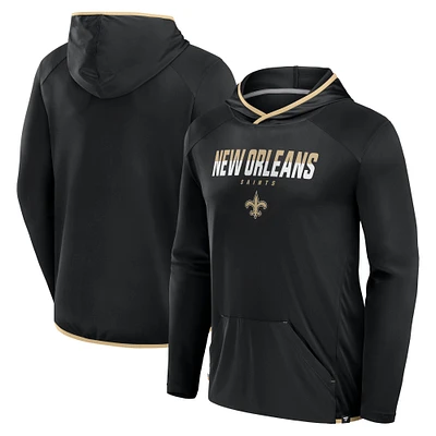 Men's Fanatics Black New Orleans Saints Transitional Defender Hoodie Long Sleeve T-Shirt