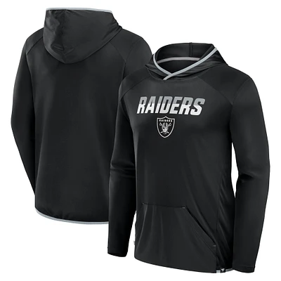 Men's Fanatics Black Las Vegas Raiders Transitional Defender Hoodie Long Sleeve T-Shirt