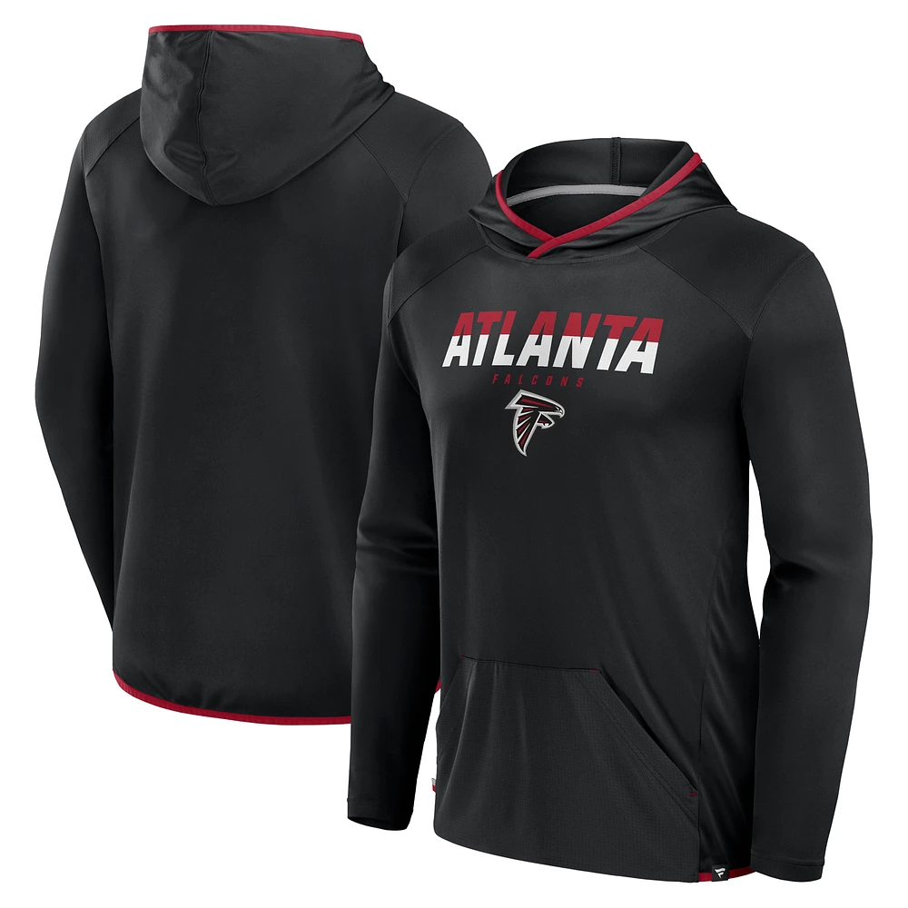 Men's Fanatics Black Atlanta Falcons Transitional Defender Hoodie Long Sleeve T-Shirt