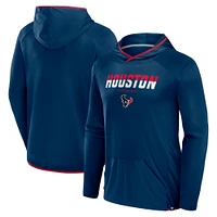 Men's Fanatics Navy Houston Texans Transitional Defender Hoodie Long Sleeve T-Shirt