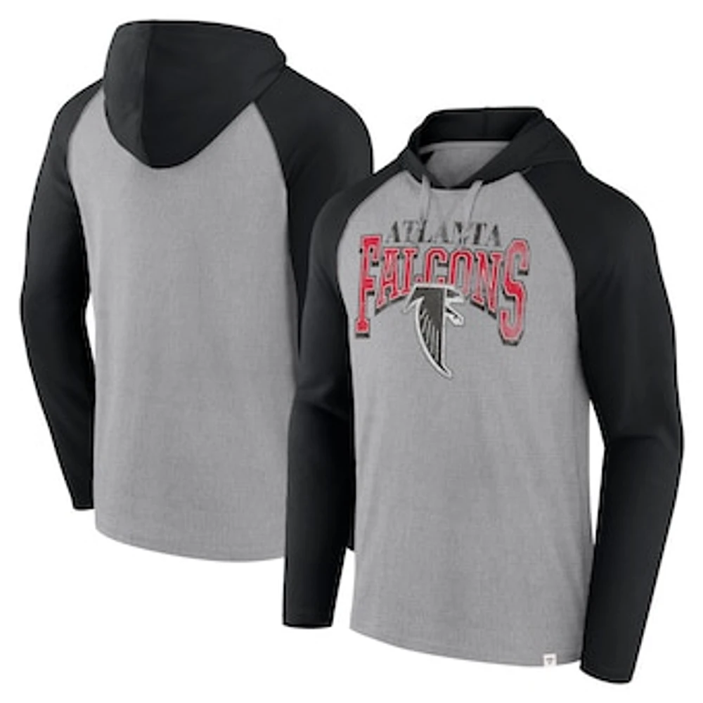 Men's Fanatics Gray/Black Atlanta Falcons Under Center Long Sleeve Hoodie T-Shirt