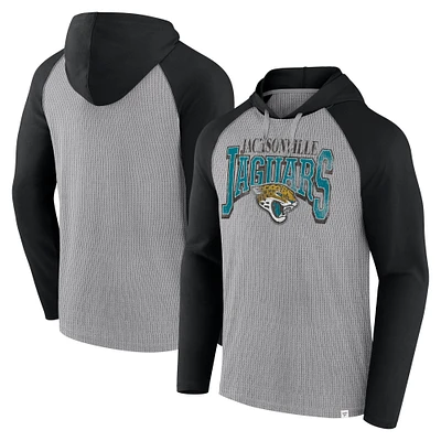 Men's Fanatics Gray/Black Jacksonville Jaguars Under Center Long Sleeve Hoodie T-Shirt