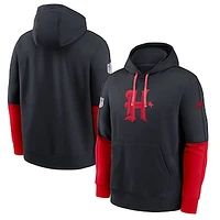 Men's Nike Navy Houston Texans  Alternate Logo Club Tri-Blend Pullover Hoodie