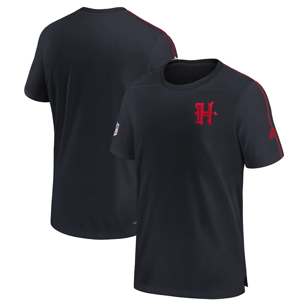 Men's Nike Navy Houston Texans Sideline Alternate Logo Coach Performance T-Shirt