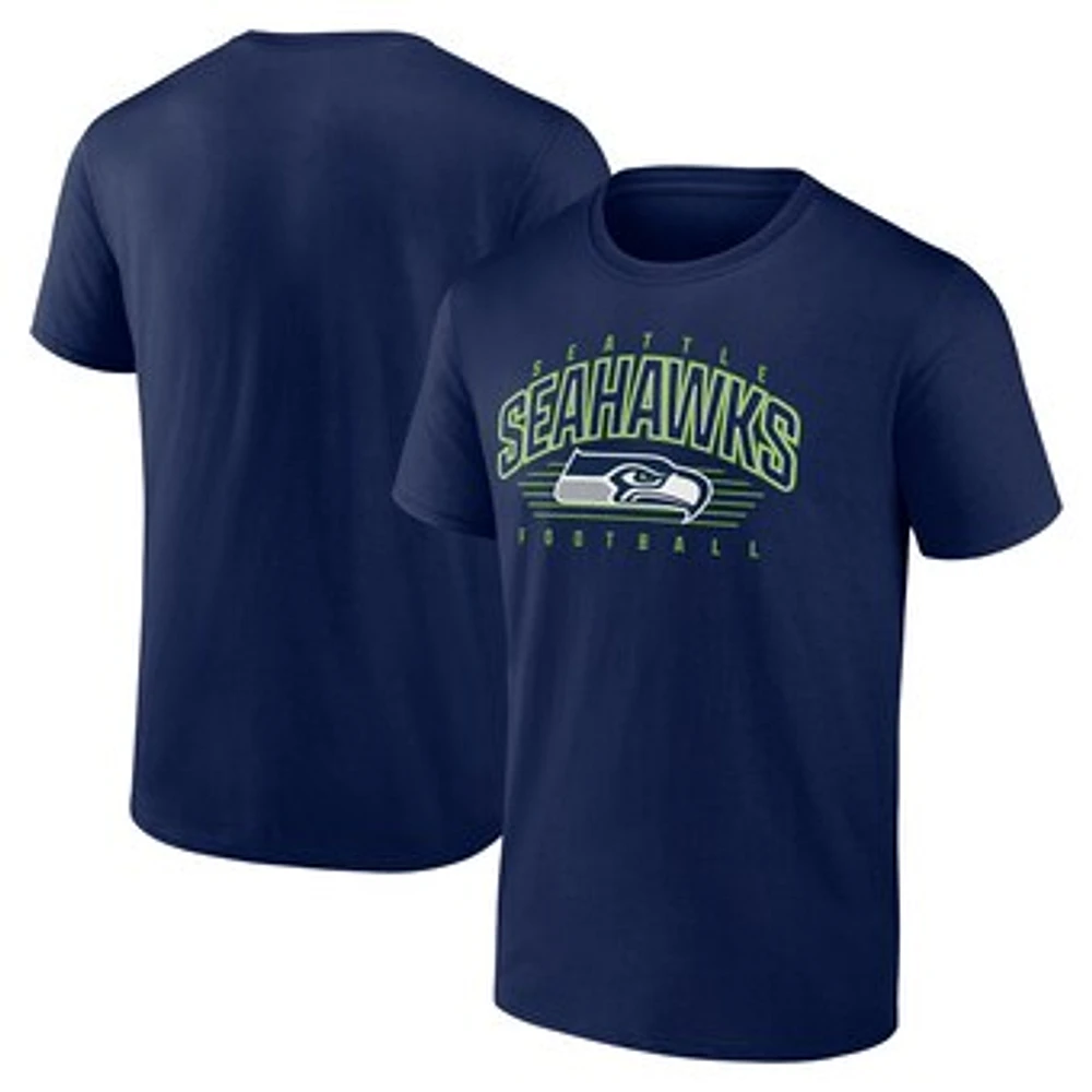 Men's Fanatics College Navy Seattle Seahawks Line Clash T-Shirt