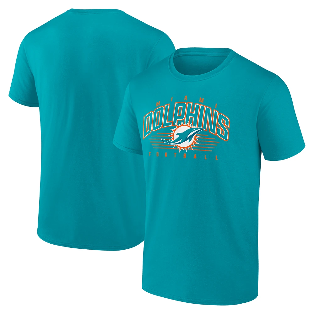 Men's Fanatics Aqua Miami Dolphins Line Clash T-Shirt