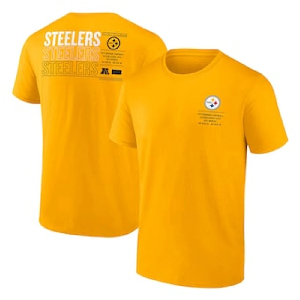 Men's Fanatics Gold Pittsburgh Steelers Repeat Stats T-Shirt