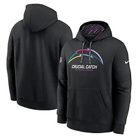 Men's Nike Black Los Angeles Chargers 2024 NFL Crucial Catch Club Pullover Hoodie