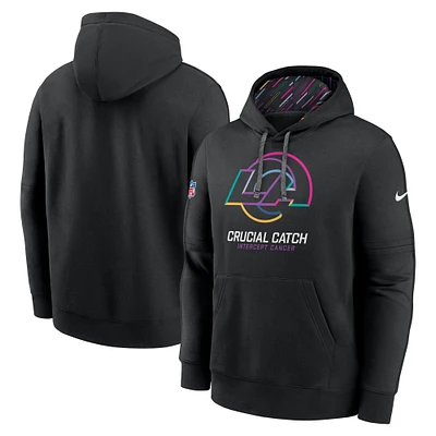 Men's Nike Black Los Angeles Rams 2024 NFL Crucial Catch Club Pullover Hoodie